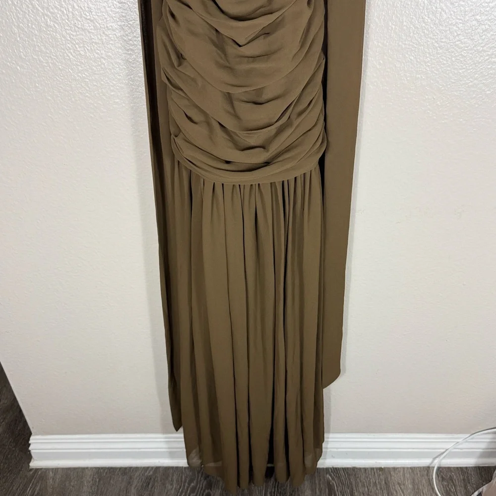 L'Academie Tia Gown in Brown Olive - Picture 7 of 10